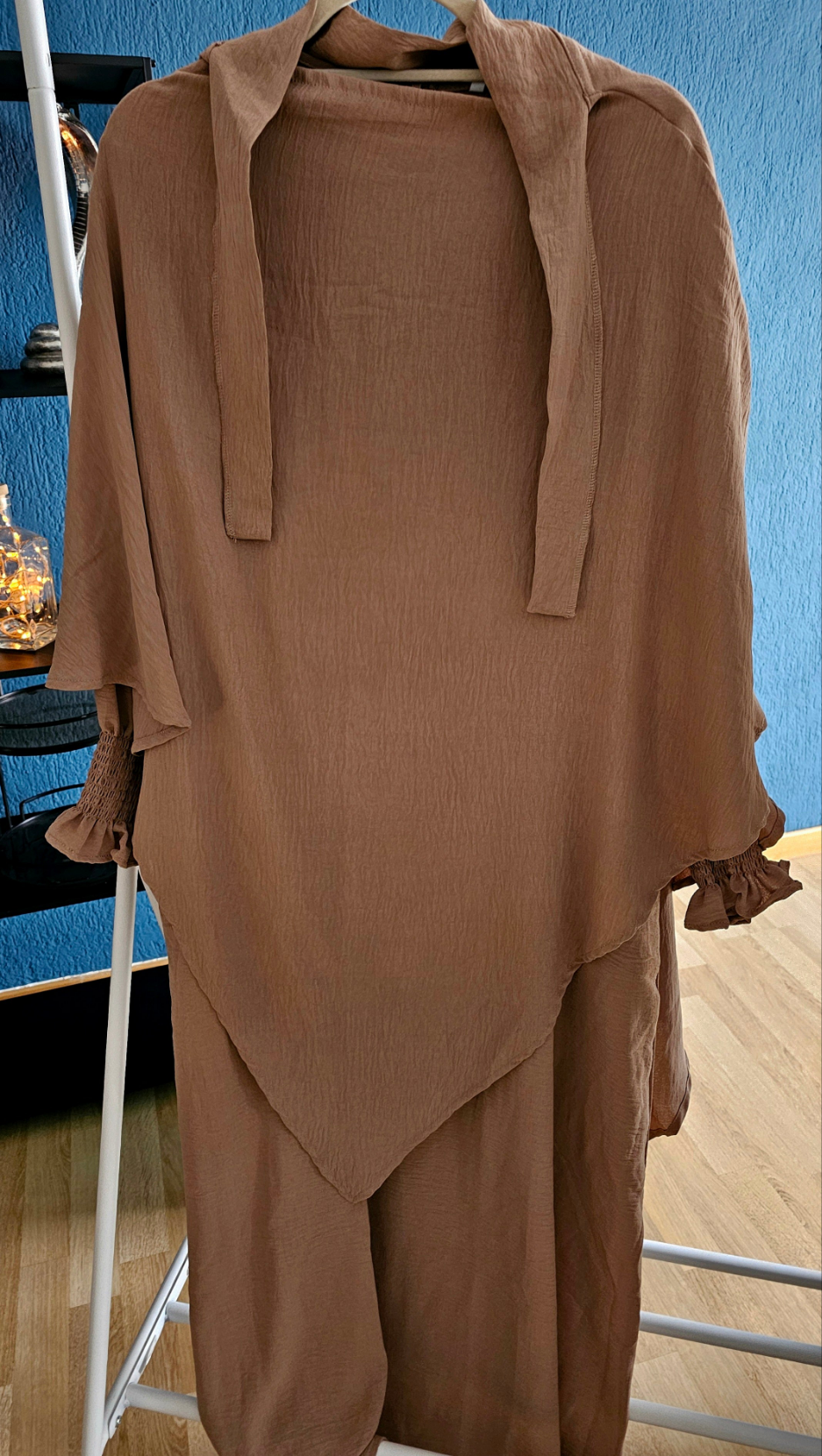 Braune Abaya mit Khimar 2 Lagig