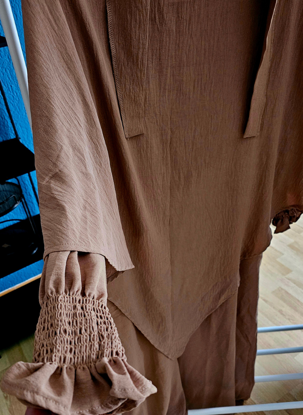 Braune Abaya mit Khimar 2 Lagig