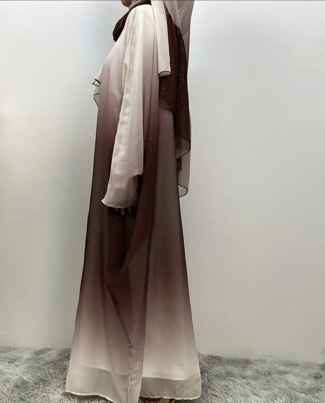 Chiffon Robe/Abaya mit Schal