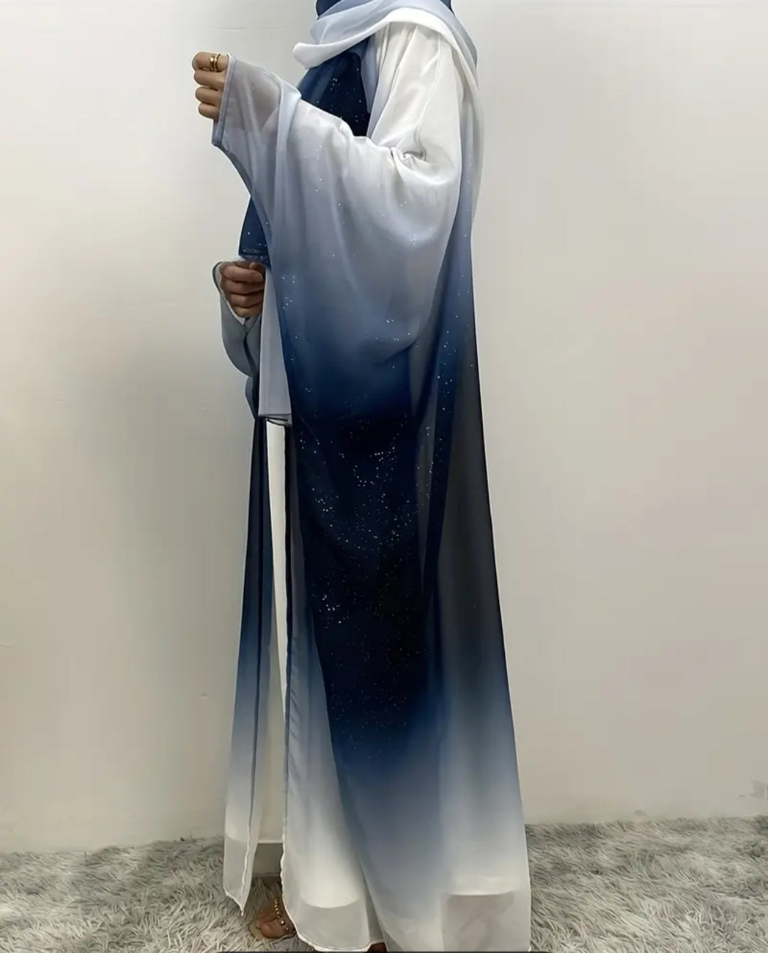 Chiffon Robe/Abaya mit Schal