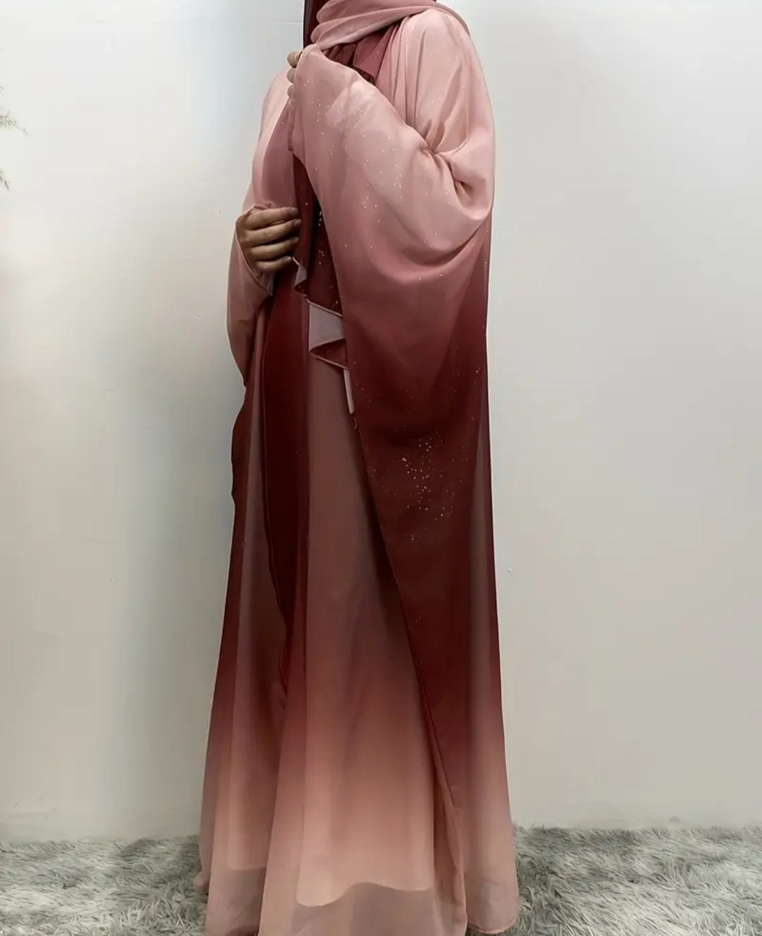Chiffon Robe/Abaya mit Schal