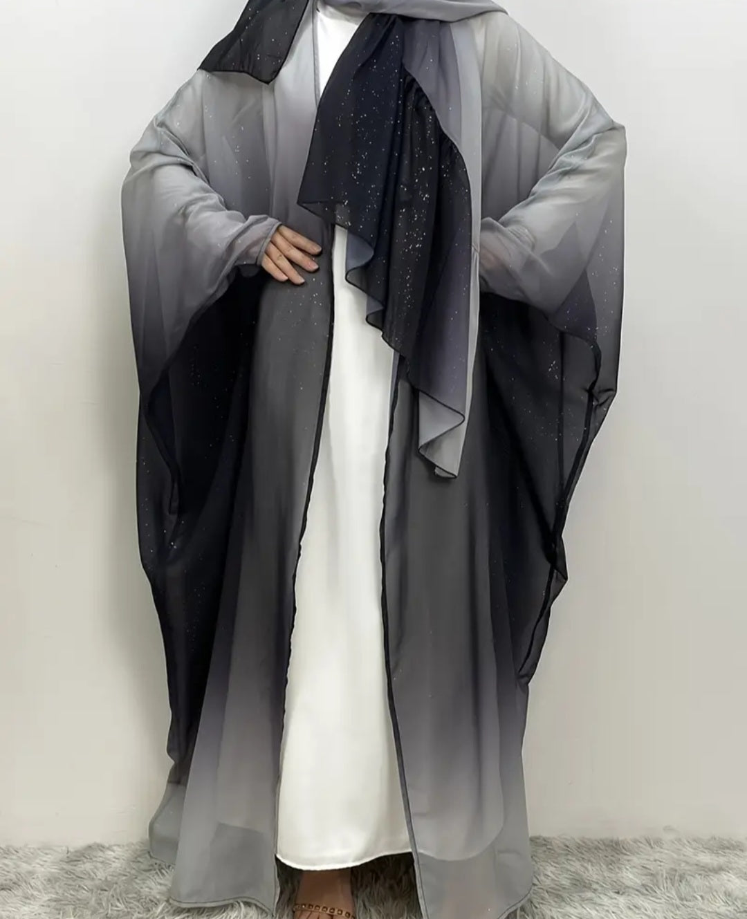 Chiffon Robe/Abaya mit Schal