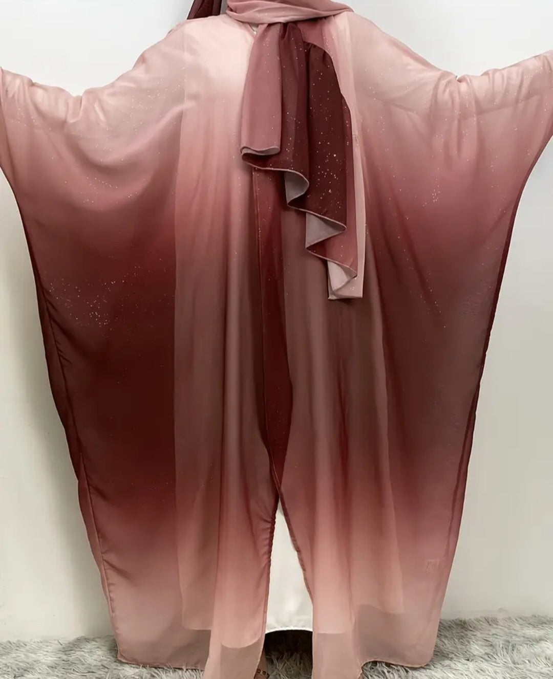 Chiffon Robe/Abaya mit Schal