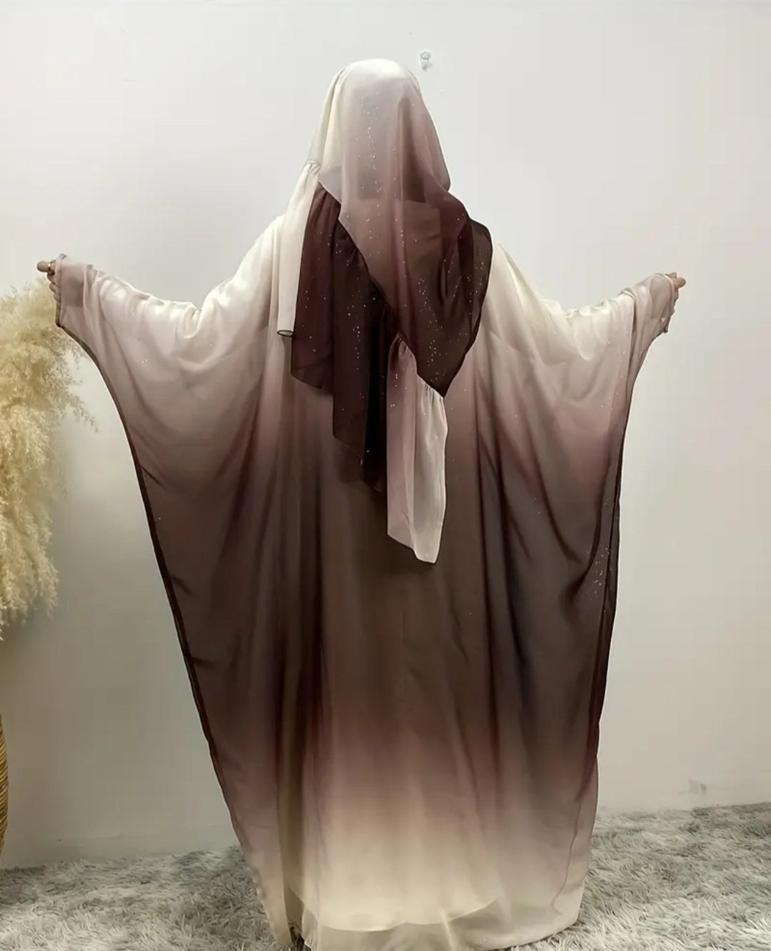 Chiffon Robe/Abaya mit Schal
