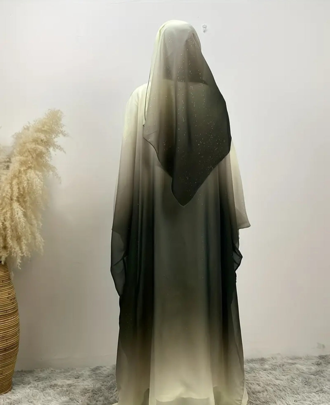 Chiffon Robe/Abaya mit Schal