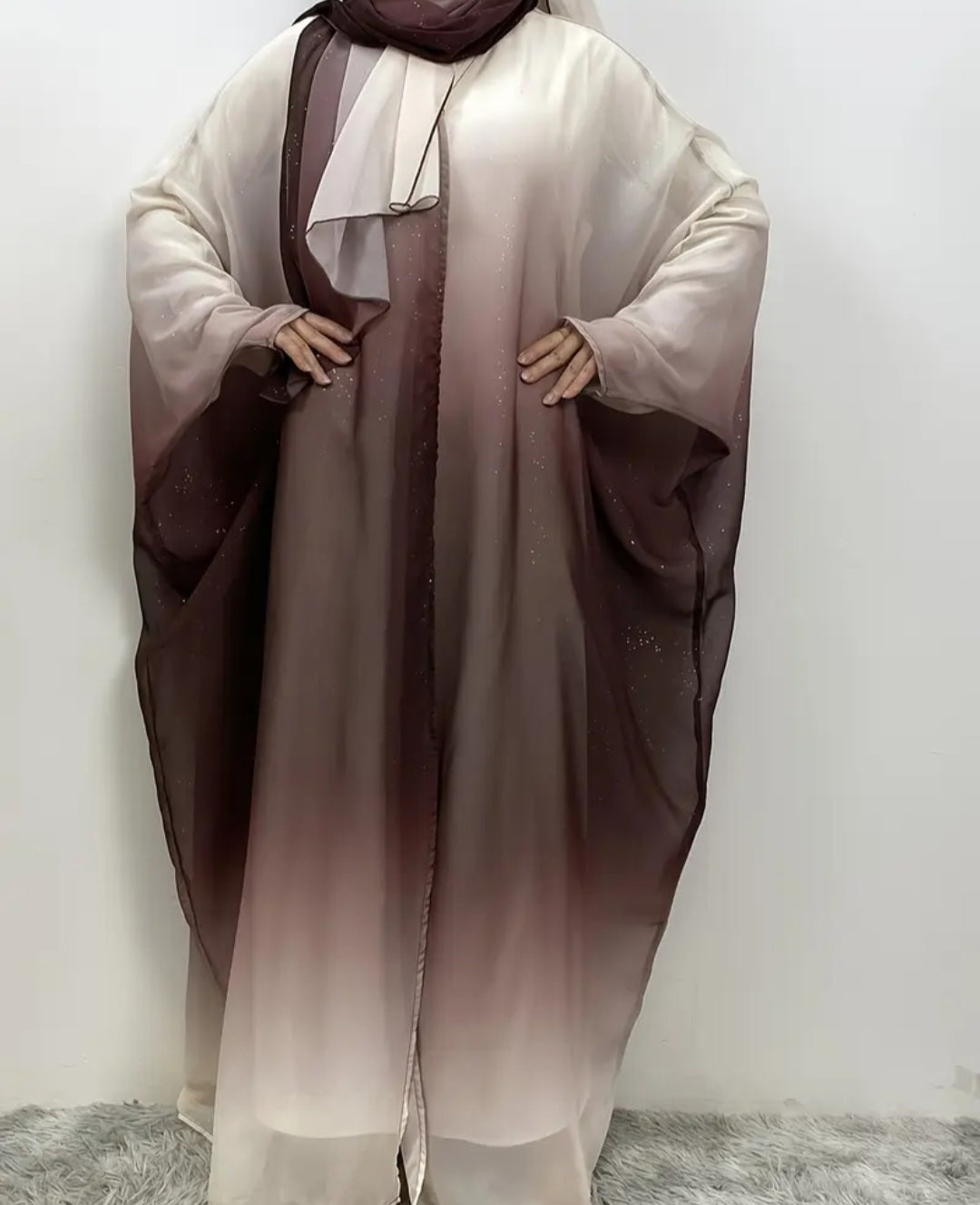Chiffon Robe/Abaya mit Schal