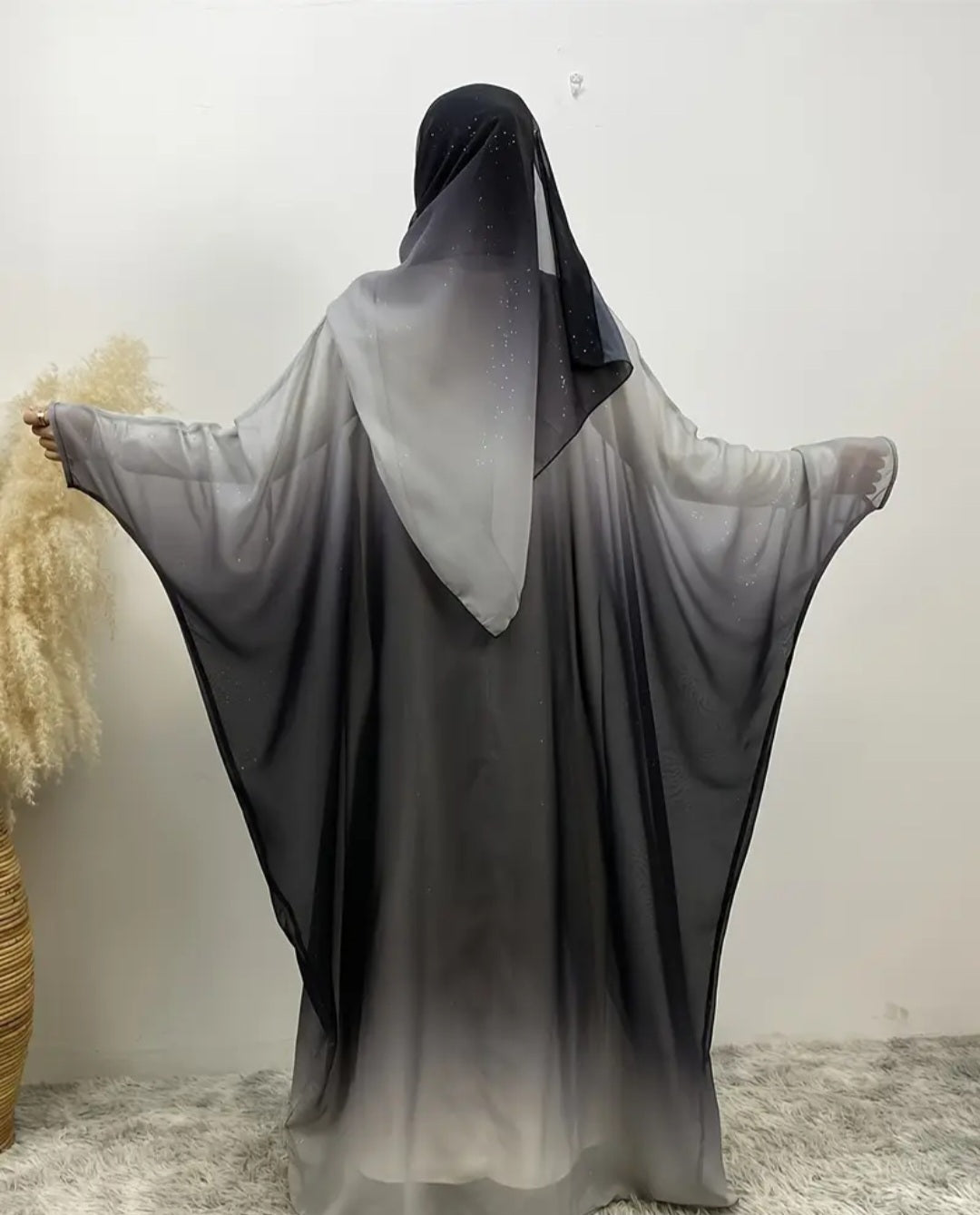 Chiffon Robe/Abaya mit Schal