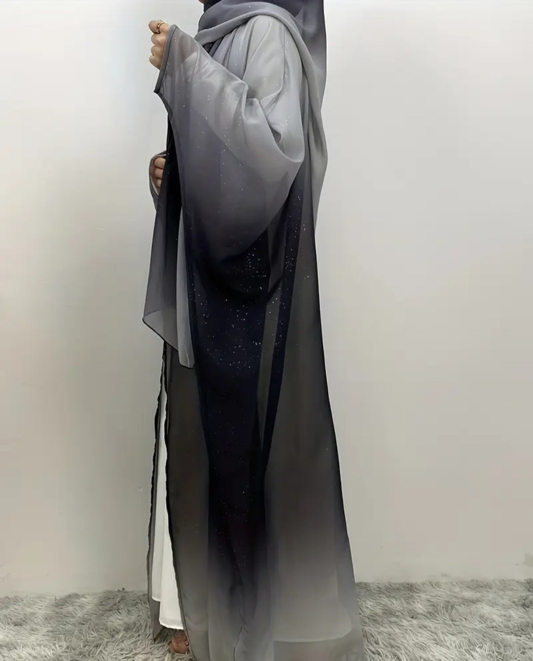 Chiffon Robe/Abaya mit Schal