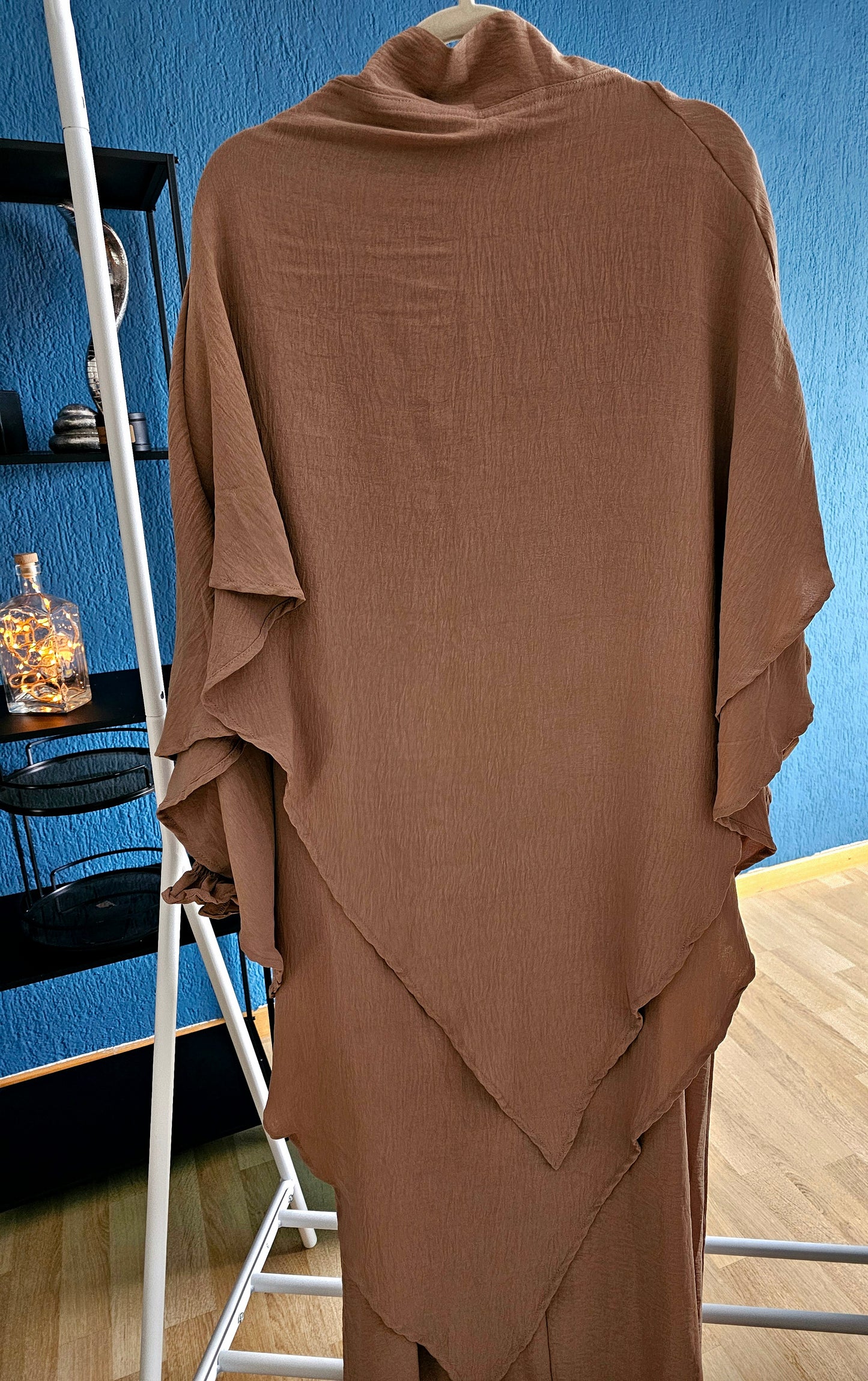 Braune Abaya mit Khimar 2 Lagig