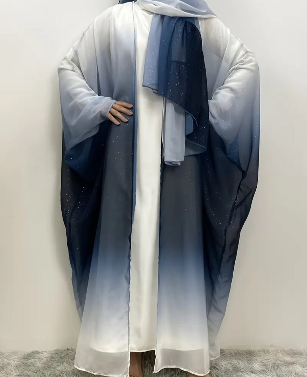 Chiffon Robe/Abaya mit Schal