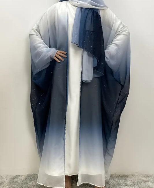 Chiffon Robe/Abaya mit Schal